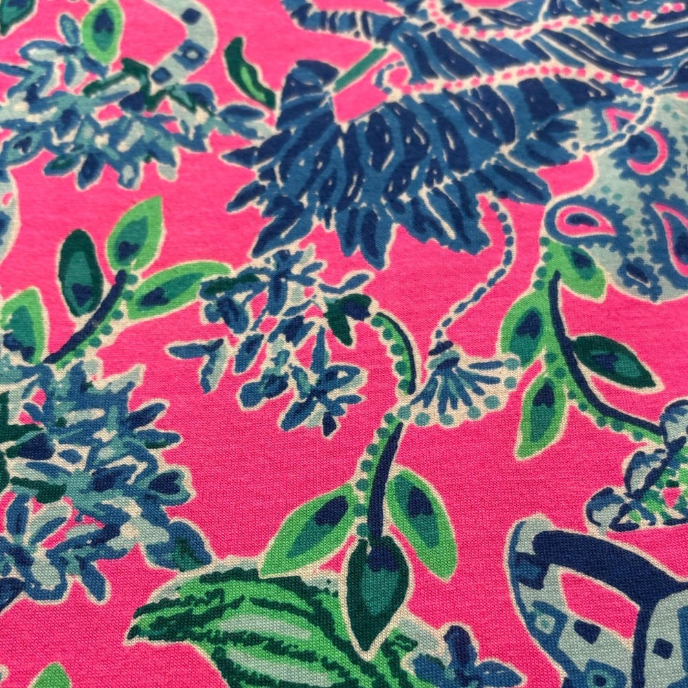 Lilly Pulitzer Jodee Dress Plumeria Pink Untamed with Hearts Pink and Blue - Picture 4 of 9